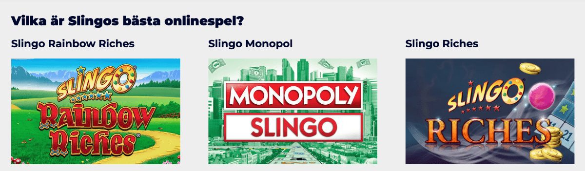 Slingo Casino spel