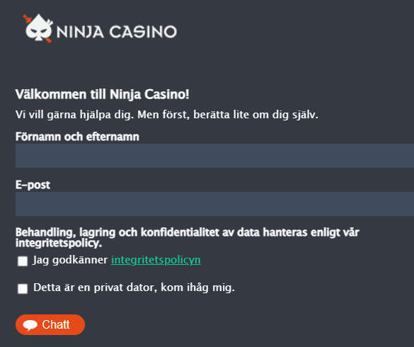 ninja casino kontakt