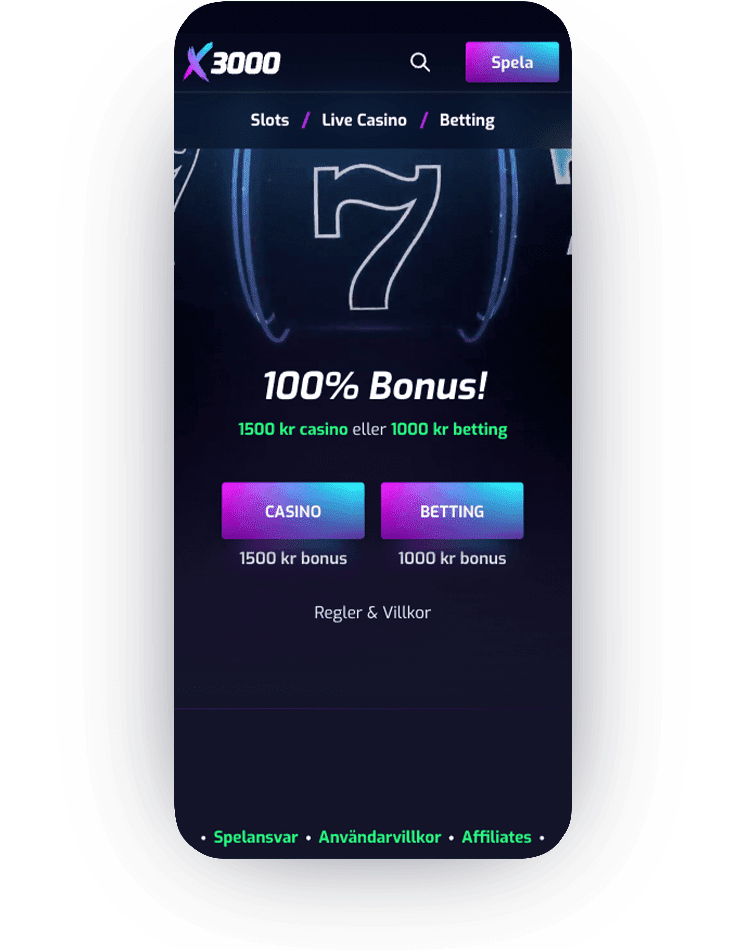 X3000 Casino bonus